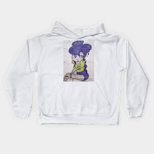 brick lane graffiti purple girl Kids Hoodie